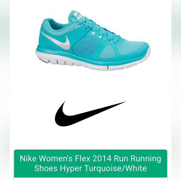 Like New Nike Women's Flex 2014 Run Running Shoes Hyper Turquoise/White Size 7.5 - Picture 1 of 9